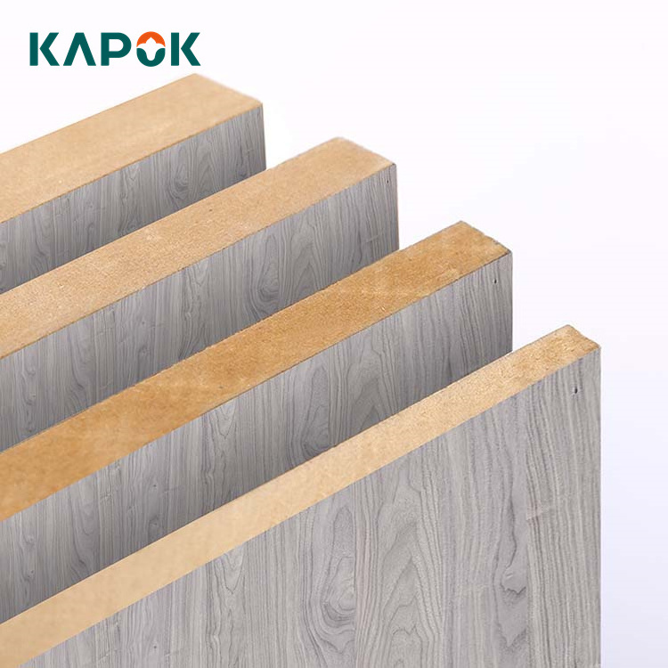 High Quality Kapok Synchronous Synchronize Embossing Melamine Wood Grain Paper Faced MDF Price for Kitchen Cupboard Cabinet