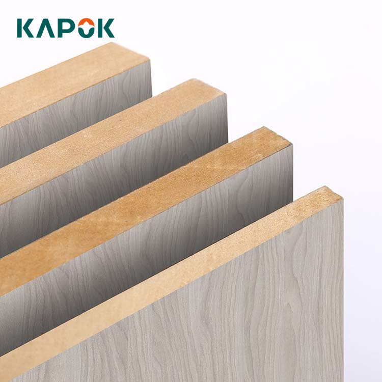 High Quality Kapok Synchronous Synchronize Embossing Melamine Wood Grain Paper Faced MDF Price for Kitchen Cupboard Cabinet