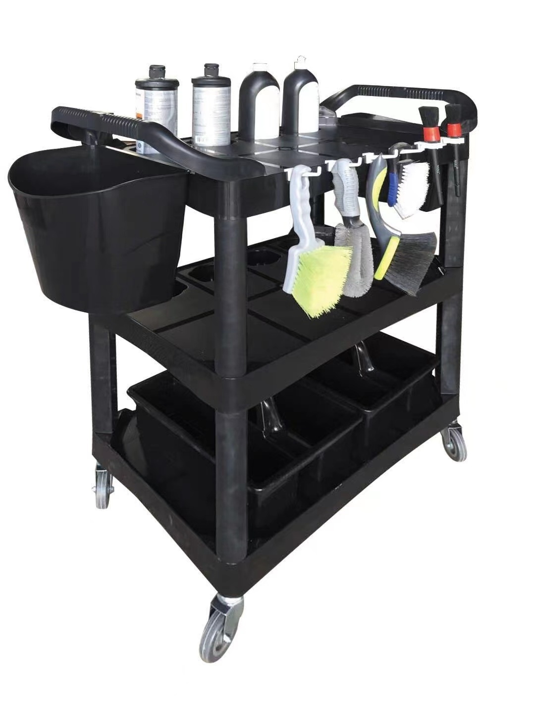 Car detailing car wash room trolley cart mobile stool cart