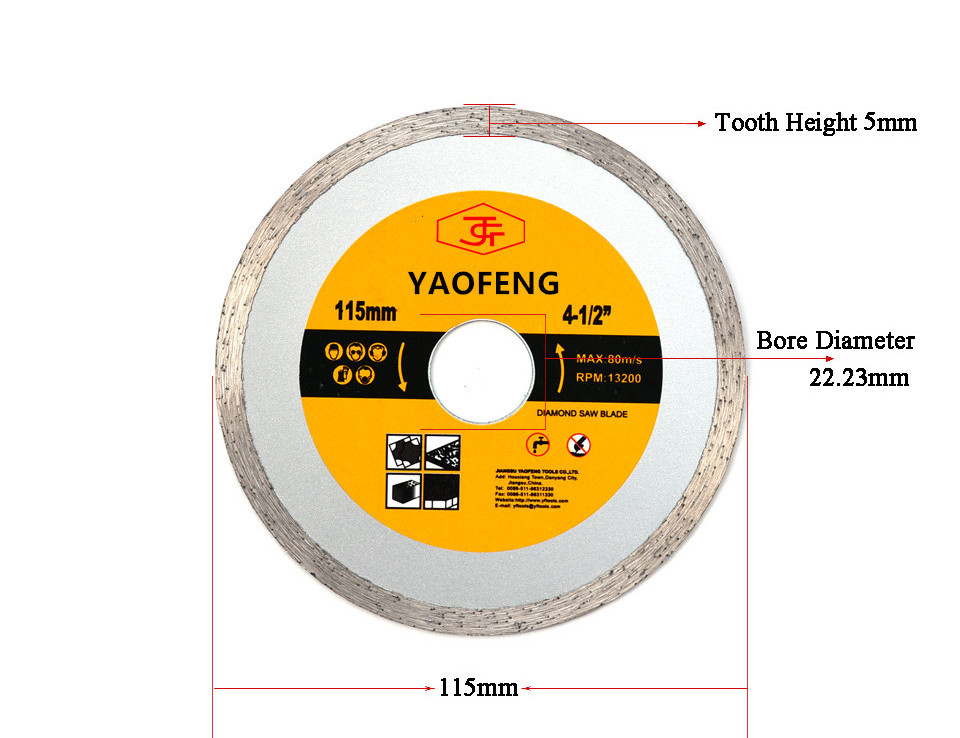 125mm 5inch continuous rim diamond circular saw blade for concrete brick block stone granite cutting