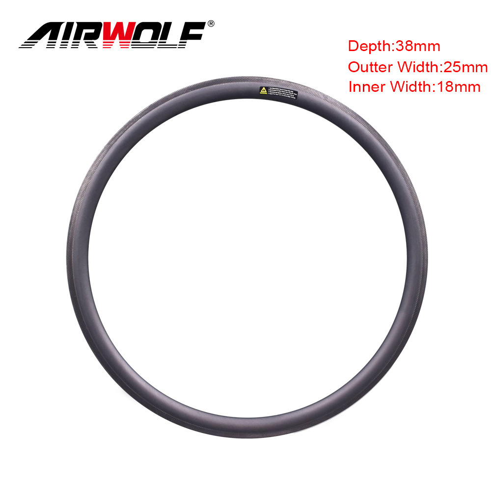 Airwolf carbon wheels 700C road bike wheels carbon rims tubular 38mm depth 23mm width carbon road bike rims