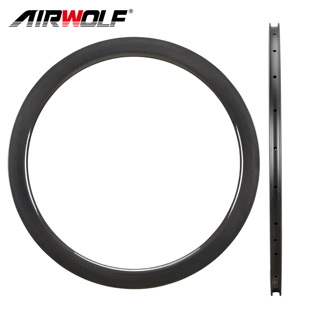 China Wholesale Disc Brake T800 Toray Carbon Fiber Dimple Rim Bicycle Width 25MM Carbon Tubeless Bike Rim