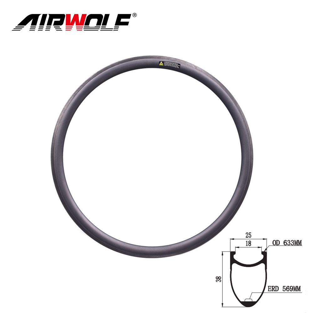 Airwolf carbon wheels 700C road bike wheels carbon rims tubular 38mm depth 23mm width carbon road bike rims