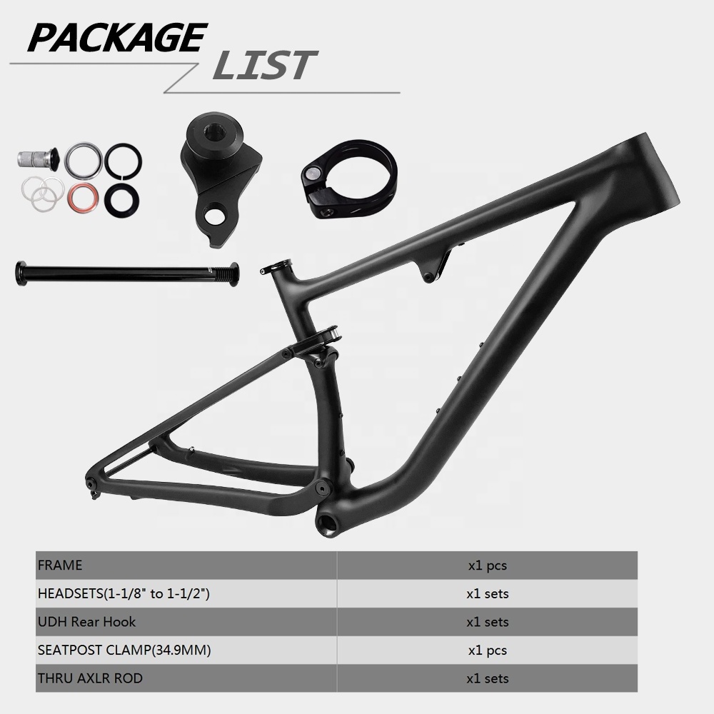 29ER T1100 Full Suspension Mountain Bike Frame Boost Thru Axle 148*12 Carbon Fiber Frame UD BSA XC Travel 100MM MTB Carbon Frame