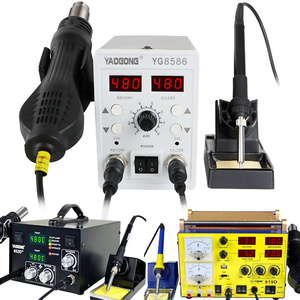 YAOGONG 8586 Digital SMD Rework Station Phone Repair Machine Mobile SMT Hot Air Gun Soldering Iron Desoldering Station