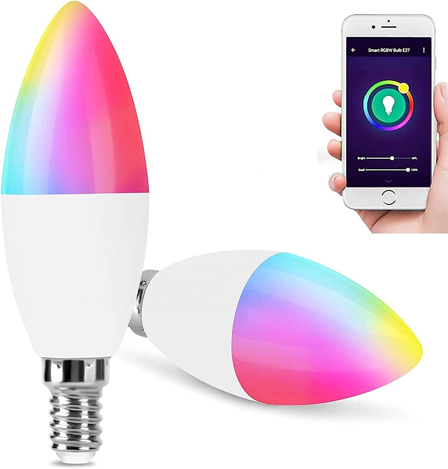 E14 Candelabra LED Light Bulb Works with Alexa Google Home Smart Light Bulb