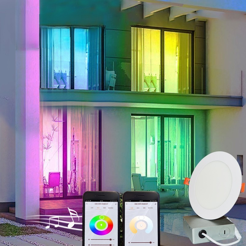 LED Smart WiFi APP Voice Dimmable Cct Pot Light Recessed 9W 12W RGB Panel Light