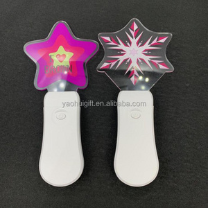 Custom Design Logo Promotional Party Gifts Led Star Concert Glow Stick Electric Handle Clear Acrylic Light Stick