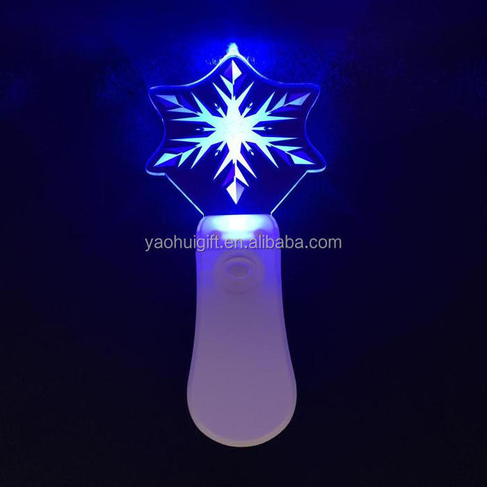 Custom Design Logo Promotional Party Gifts Led Star Concert Glow Stick Electric Handle Clear Acrylic Light Stick