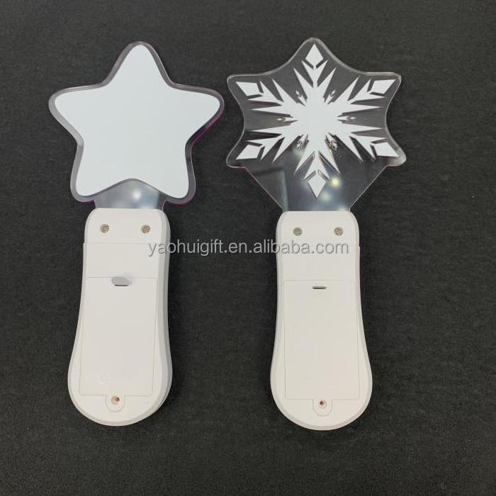 Custom Design Logo Promotional Party Gifts Led Star Concert Glow Stick Electric Handle Clear Acrylic Light Stick