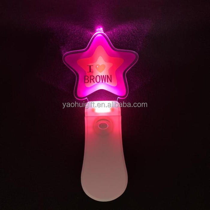 Custom Design Logo Promotional Party Gifts Led Star Concert Glow Stick Electric Handle Clear Acrylic Light Stick