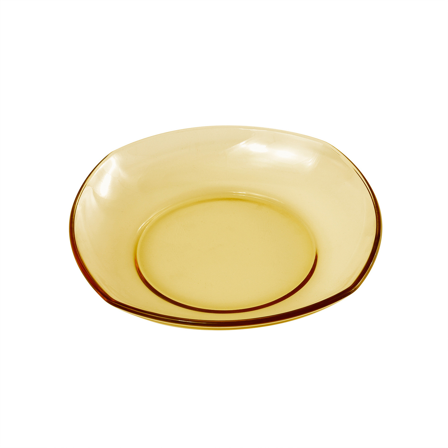 Hot selling glass dinnerware heat resistant amber glass dish plate