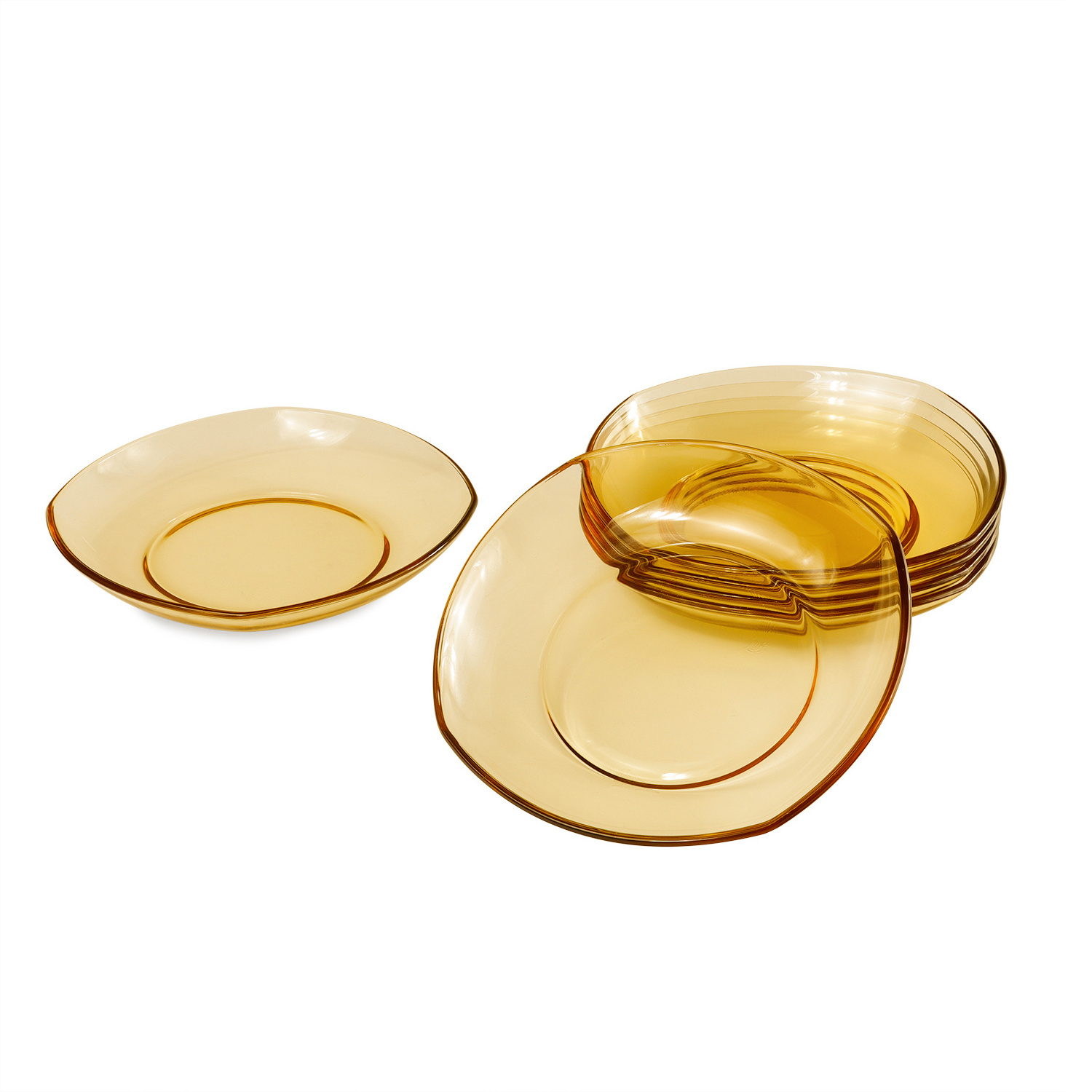 Hot selling glass dinnerware heat resistant amber glass dish plate