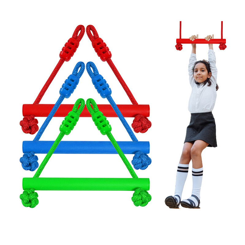 Kids Monkey Bar Trapeze Swing Bars for Ninja Obstacle Course Attachments Indoor Outdoor Backyard Fitness Exercise Equipment