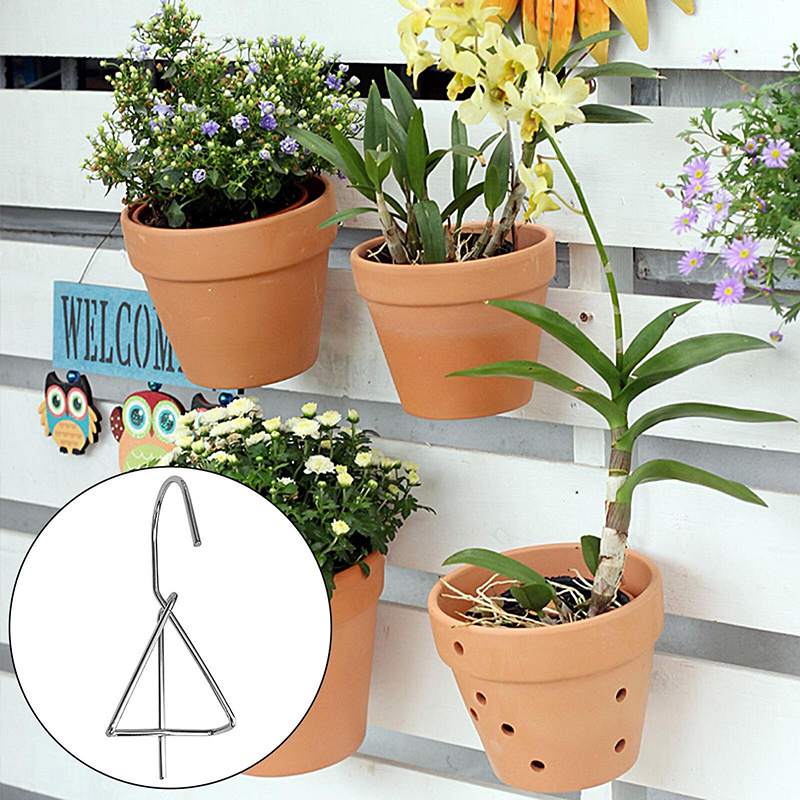 Terracotta Pots Hangers Outdoor Hanger Planter Hooks Anti-Rust Iron Plant Hangers for Hangings Flower Baskets Wall Clay Pot