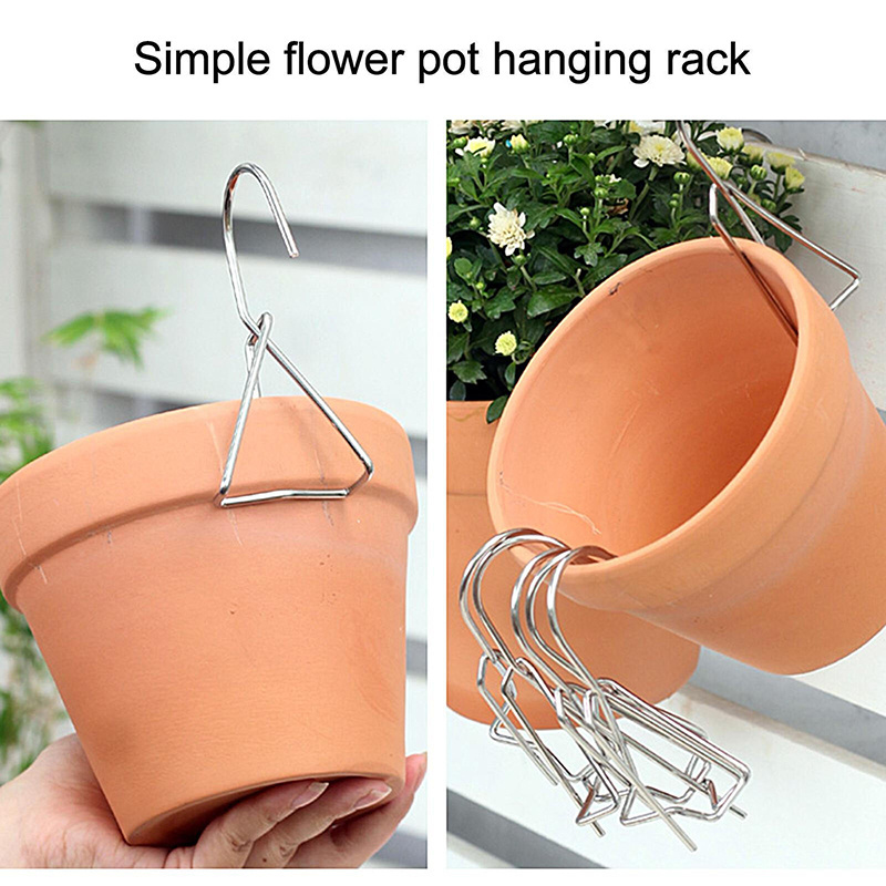 Terracotta Pots Hangers Outdoor Hanger Planter Hooks Anti-Rust Iron Plant Hangers for Hangings Flower Baskets Wall Clay Pot