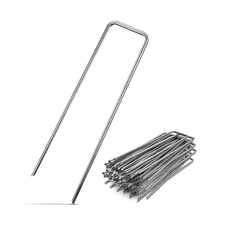 6 Inch Metal U Shaped Garden Pegs Nails Ground Stakes Spikes Gardening Supplies For Lawn Bird Netting Weed Control Membrane