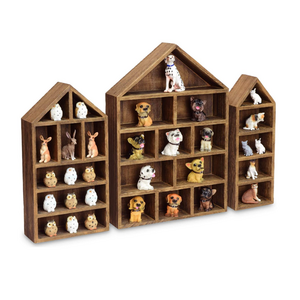 House Shaped Toy Organizer Storage Wooden Shadow Cubby Box Display Shelf