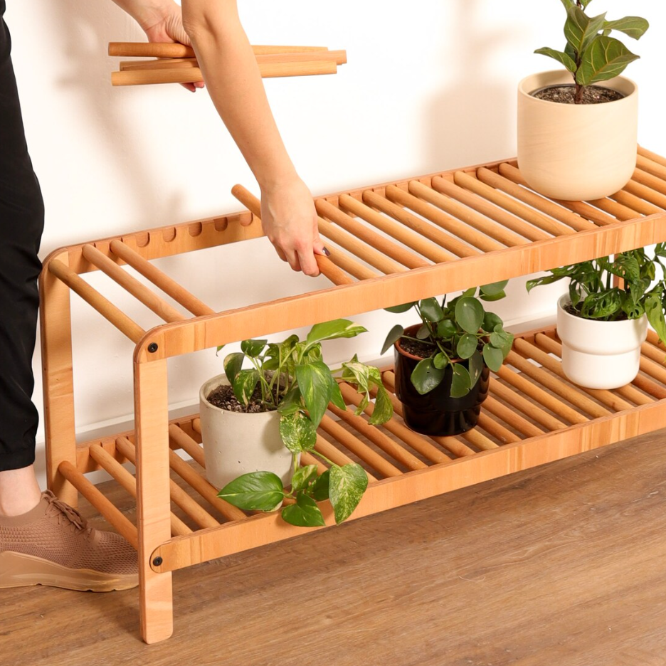 Customized Minimal Shelves Shoe Bench Boot Storage Wood Shoe Rack Wood Storage Rack