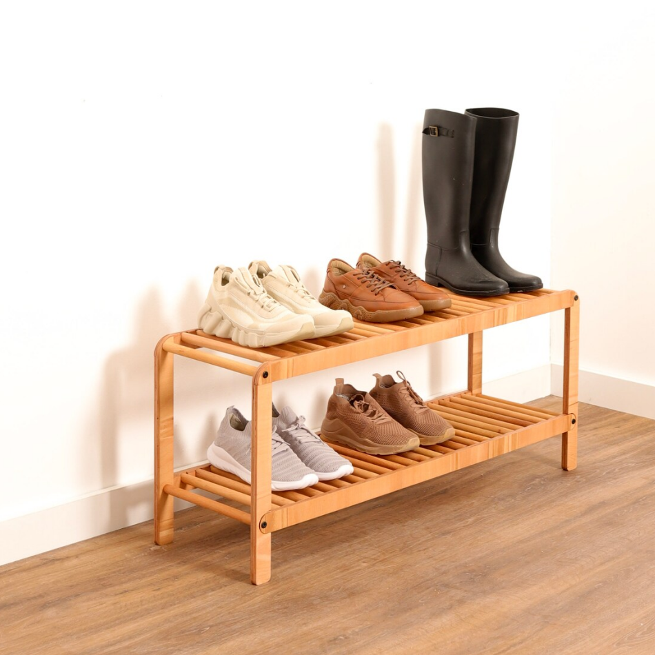 Customized Minimal Shelves Shoe Bench Boot Storage Wood Shoe Rack Wood Storage Rack