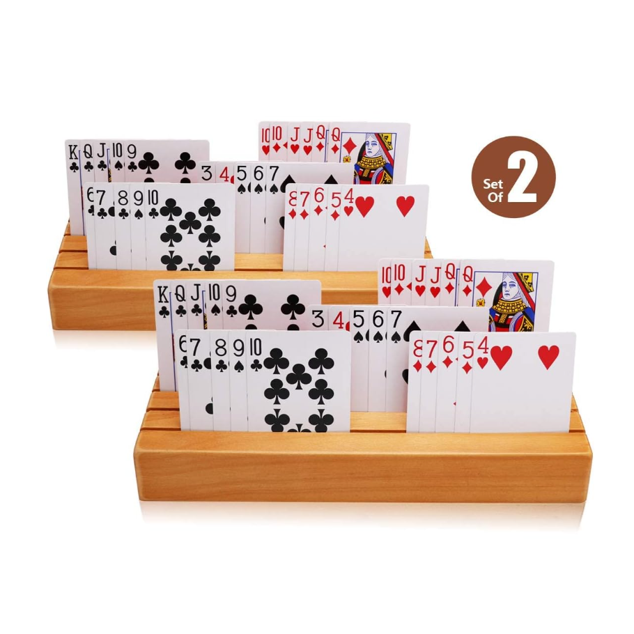 Solid Bridge Canasta Strategy Card Playing Wooden Playing Card Holder