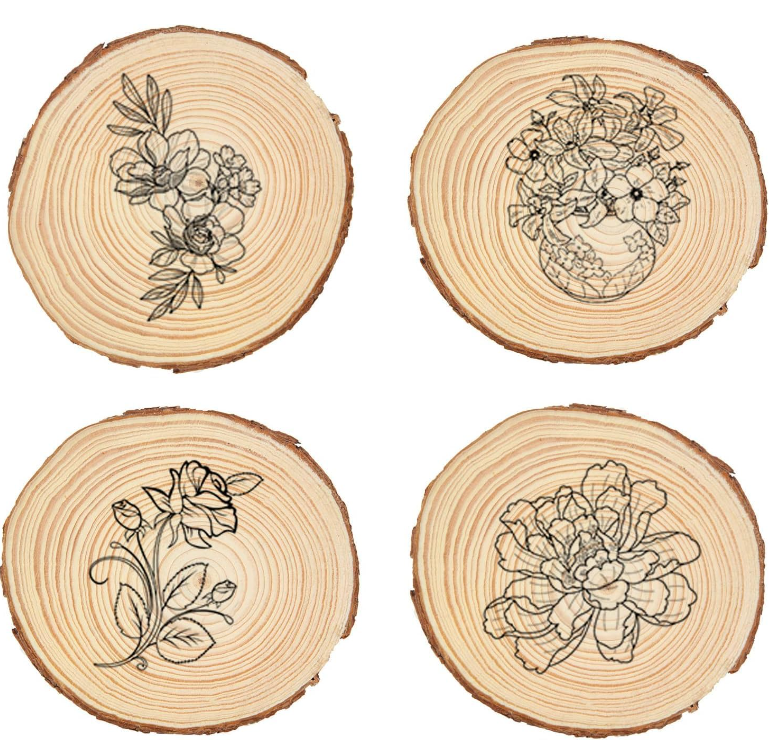 Home Decor Unfinished 4-15in Wedding Ornaments Wood Slices with Bark for DIY Crafts