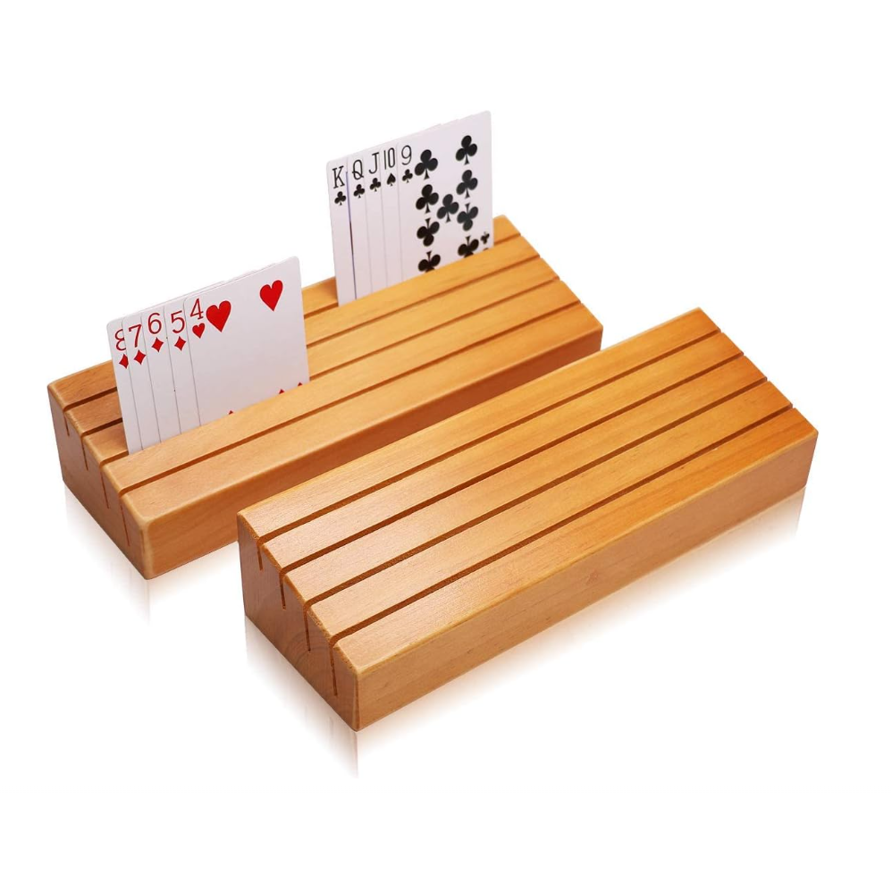 Solid Bridge Canasta Strategy Card Playing Wooden Playing Card Holder