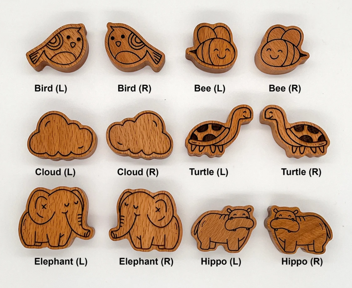 Customized DIY Wood Safari Drawer Knobs Wooden Animal Knobs for Nursery Drawers and Cabinets