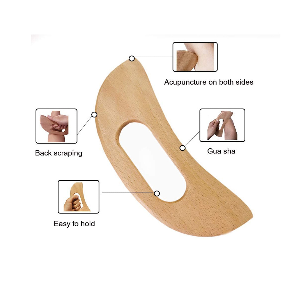 Professional lymphatic drainage scraping board gua sha tools wood therapy massage tools