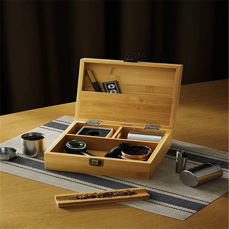 Hot sale stash box with tray high quality wooden tray with lid