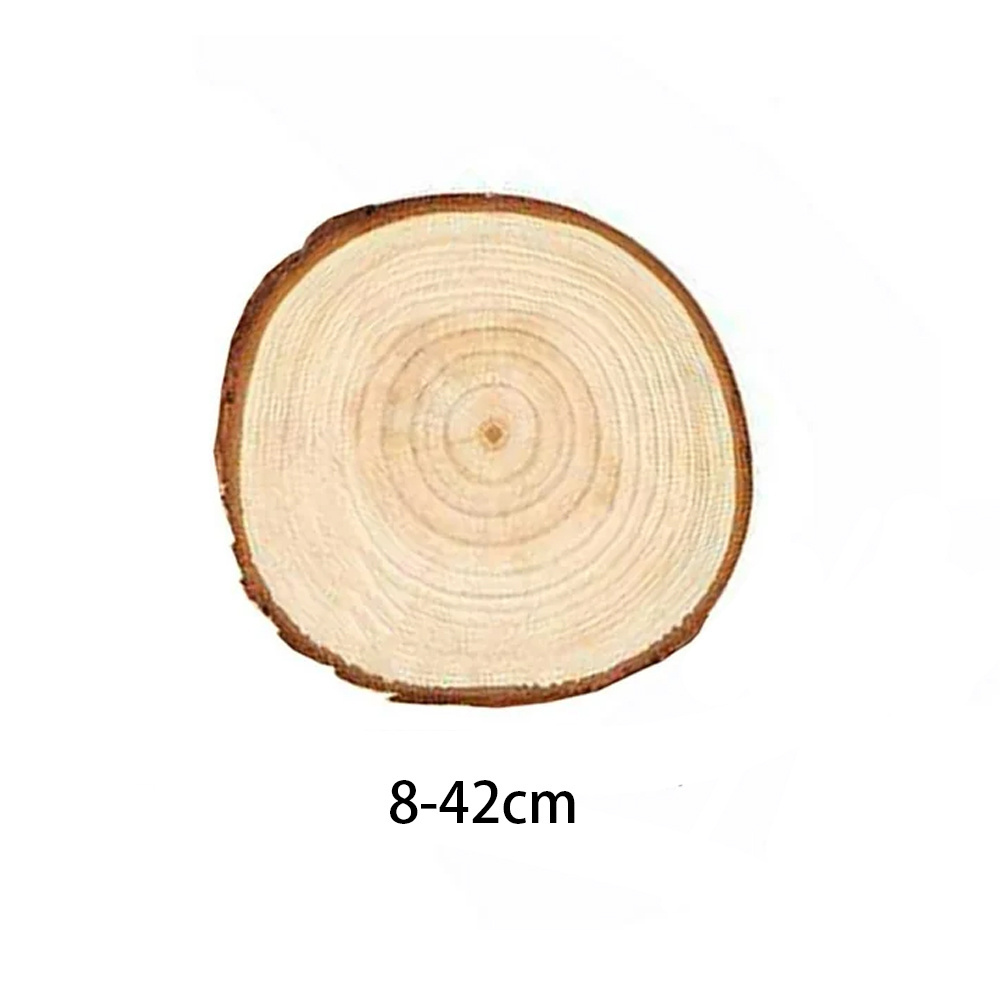 Home Decor Unfinished 4-15in Wedding Ornaments Wood Slices with Bark for DIY Crafts