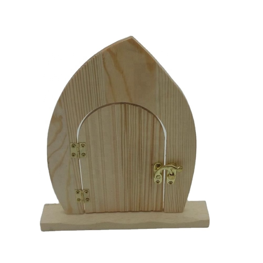 Custom Unfinished Wooden Craft Fairy Door DIY Miniature Decoration Door Wooden Fairy Door home decor