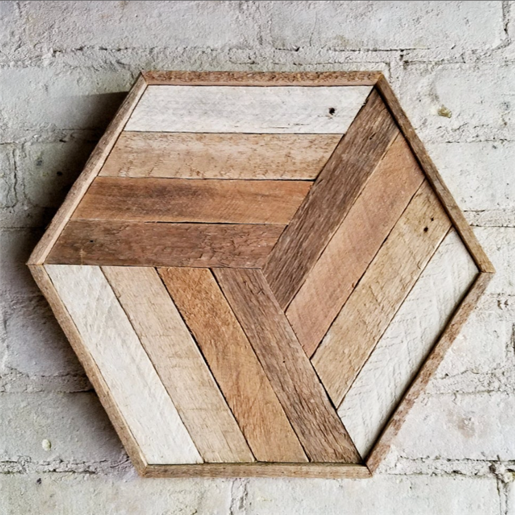 Family gift reclaimed geometric art rustic wall decor wooden garden wall decoration