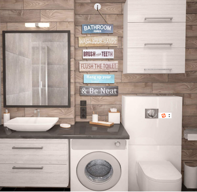 Wall Hanging Sign, Rustic Wooden Bathroom Rules,Wash Your Hands,etc