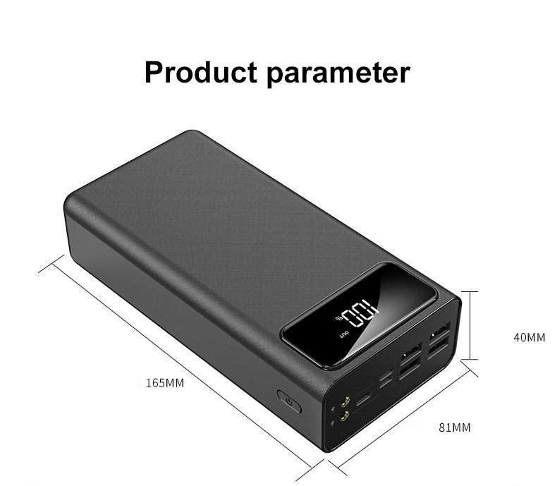 Large Capacity 4 Usb Output 100000 Mah Power Bank Mobile Phone Charger Fast Charging LED Display Outdoor Power Bank 100000mah