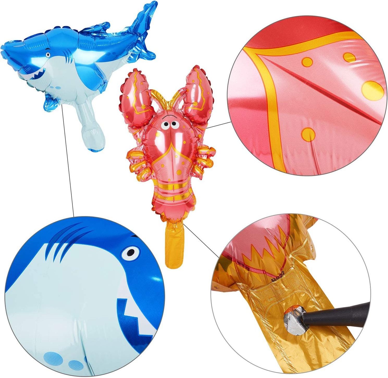 Mini Foil Ocean Animals Balloons Fish Balloons for Kids Birthday Ocean Themed Party Decorations