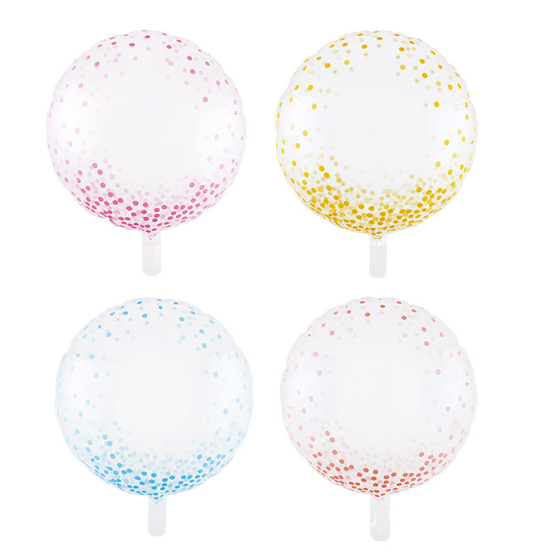 17inch Polka Dot Helium Foil Balloon Transparent Clear Point Balloon For Boys and Girls Birthday Party Decoration Supplies