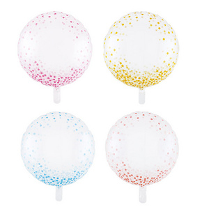 17inch Polka Dot Helium Foil Balloon Transparent Clear Point Balloon For Boys and Girls Birthday Party Decoration Supplies