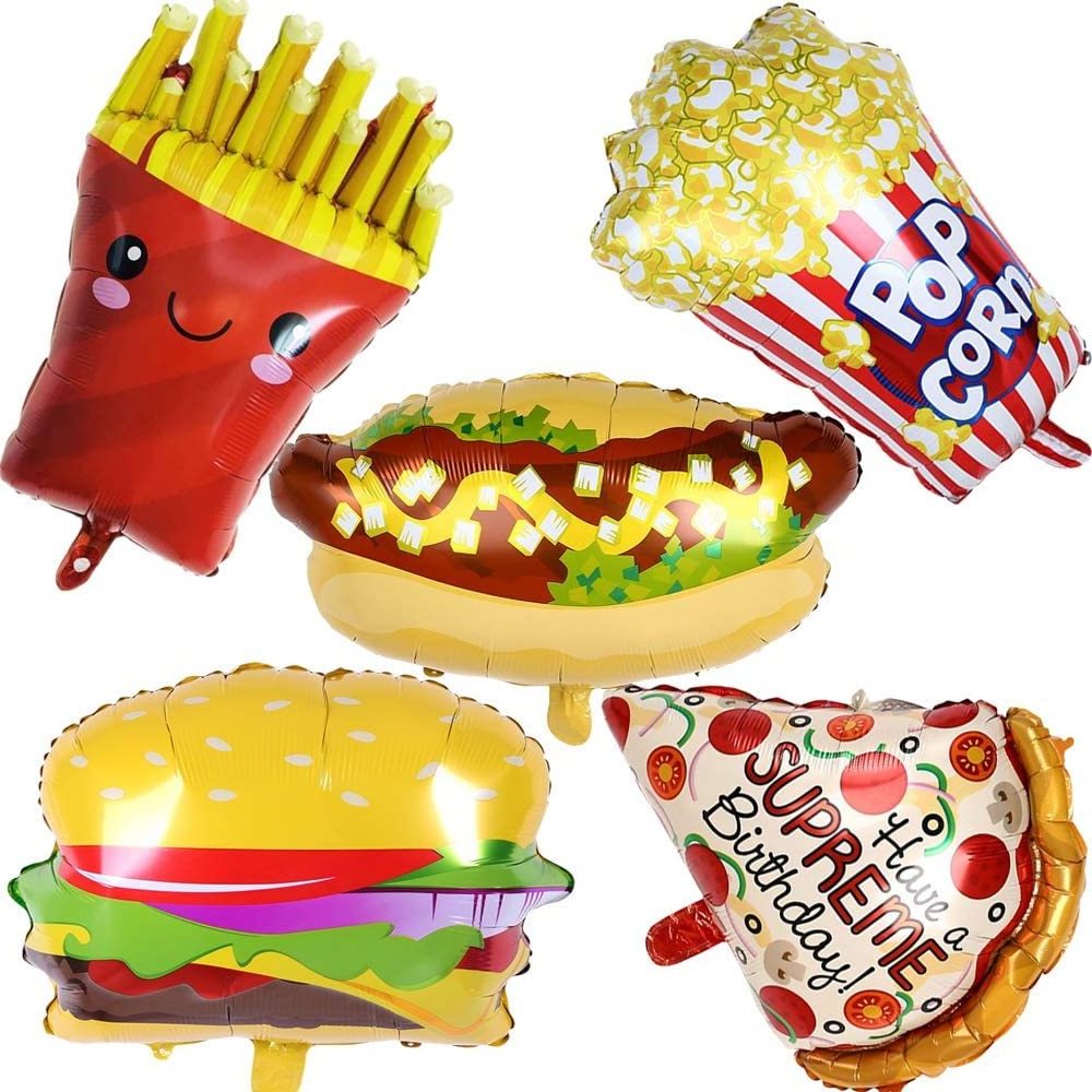 Cartoon Big Hamburg ice Cream Popcorn Cake Donut Pizza Fruit Balloon Birthday Party Decoration Cake Shop Inflatable Balloon