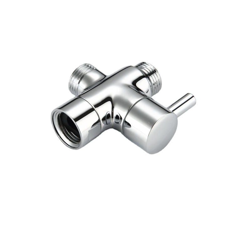 Bathroom Accessories Chrome Toilet Bidet T Valve 3 Way Shower T-Adapter Water Diverter Valve