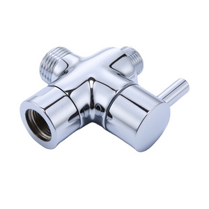 Bathroom Accessories Chrome Toilet Bidet T Valve 3 Way Shower T-Adapter Water Diverter Valve