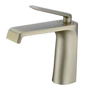 Basin Faucet Italy Design Bathroom Faucet Hot Cold Water Brushed Gold Basin Brass Faucet for Hotel Bathroom