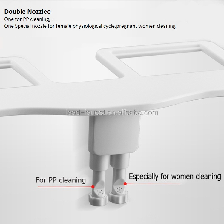 Adaptable Non-Electric Plastic Bidet Hot and Cold Fresh Water Attachment for Toilet Seat