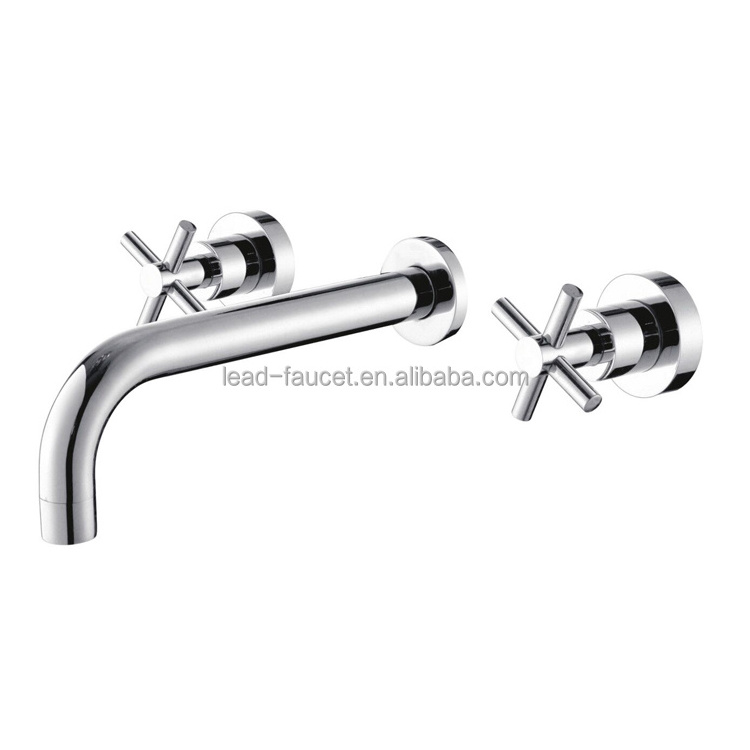 In Wall Concealed Installation Brass Basin Faucet