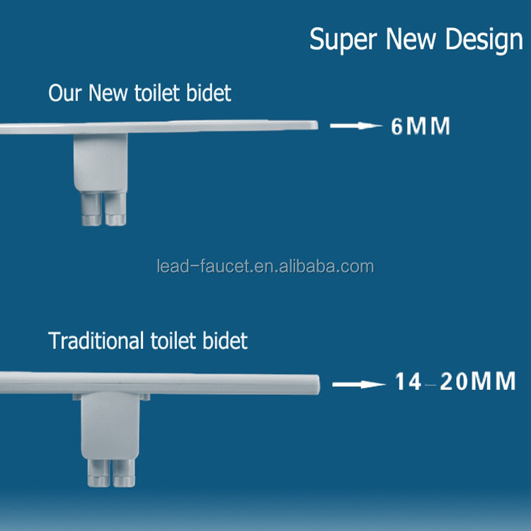 Adaptable Non-Electric Plastic Bidet Hot and Cold Fresh Water Attachment for Toilet Seat