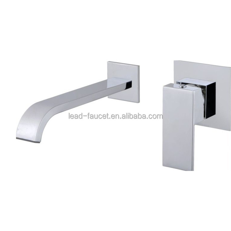 In Wall Concealed Installation Brass Basin Faucet