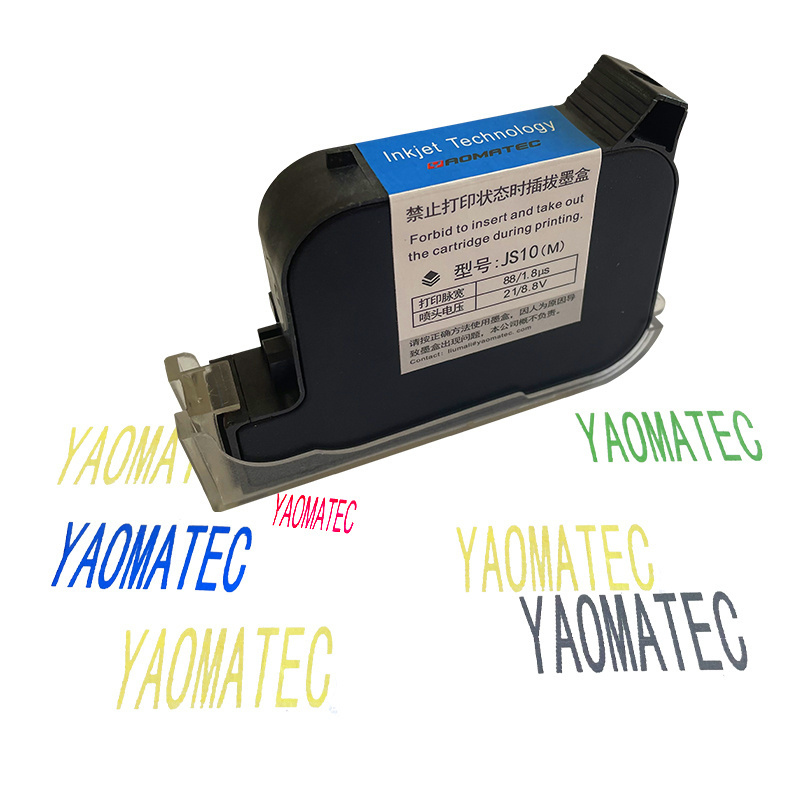 Yaomatec JS10(M)  B level Quick fast dry permanent solvent ink cartridge compatible for 12.7mm handheld inkjet printers