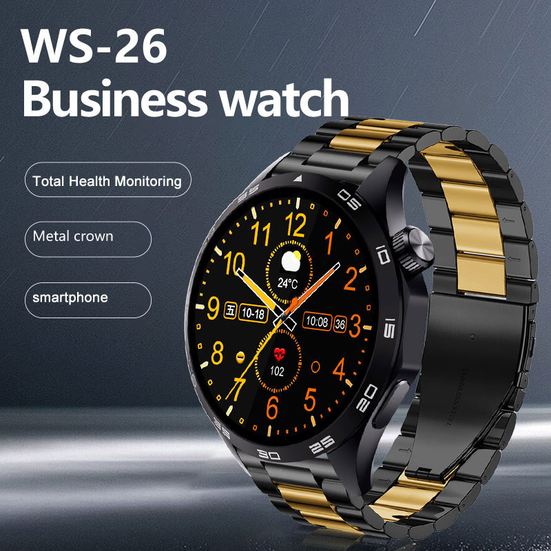 Business Luxury Fashion Multifunctional BT CALL Reloj Stainless Steel WS26 Smartwatch Rotatable Smart Watch WS-26 PK AW12 PRO