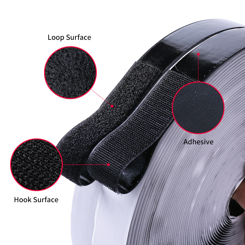 High Quality Velcroes Tape Colored Custom Self Adhesive Hook And Loop Tape Strong Sticky One Side Back Glue