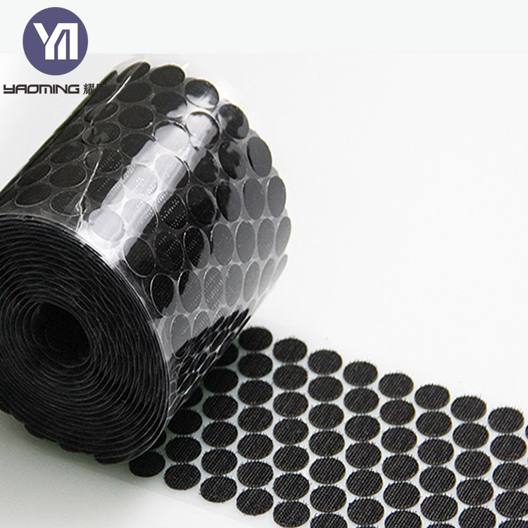 Strong Sticky Velcroes Sheet Self Adhesive Hook and Loop Strap/ Dots/ Coins  White Black Round